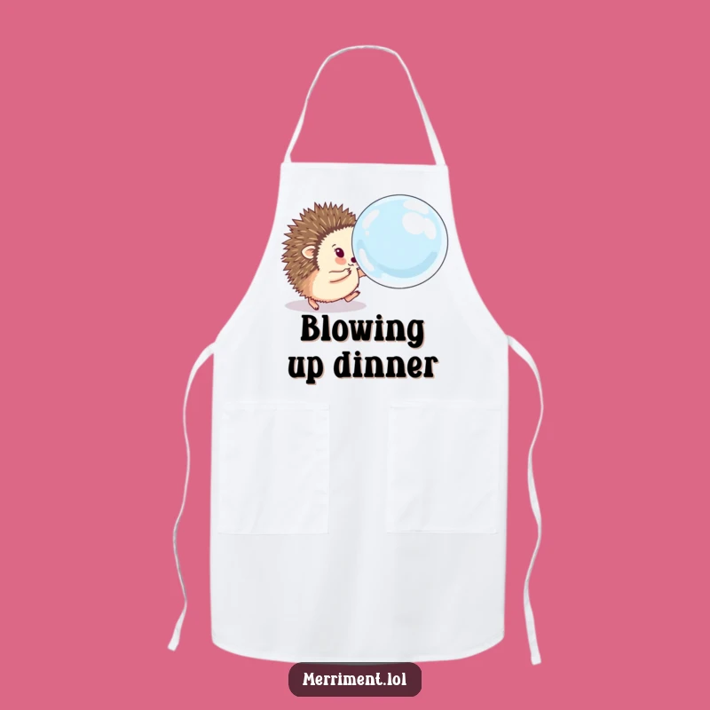 Funny Hedgehog Bubble Chase Apron Gift - Playful Prickle's Kitchen Fun