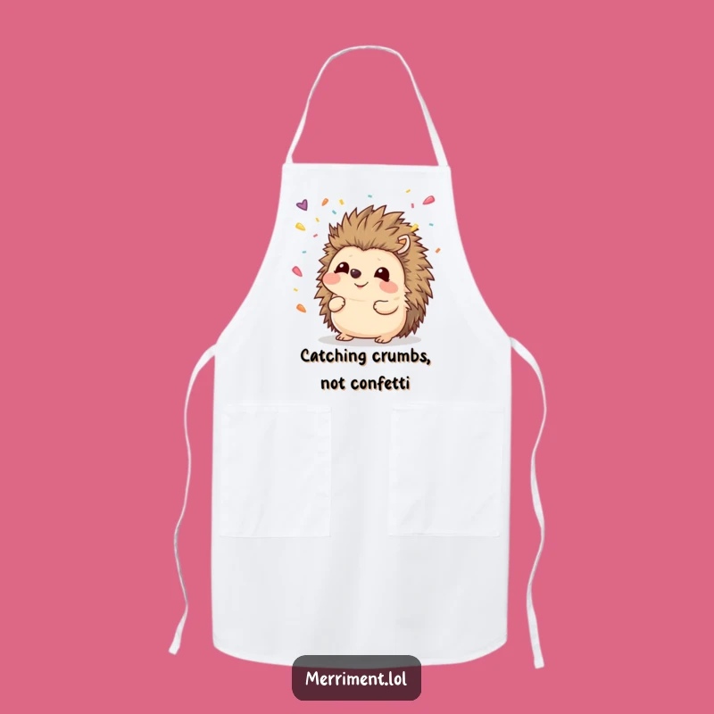 Funny Hedgehog Confetti Apron: Chef-Worthy Humor for a Playful Kitchen