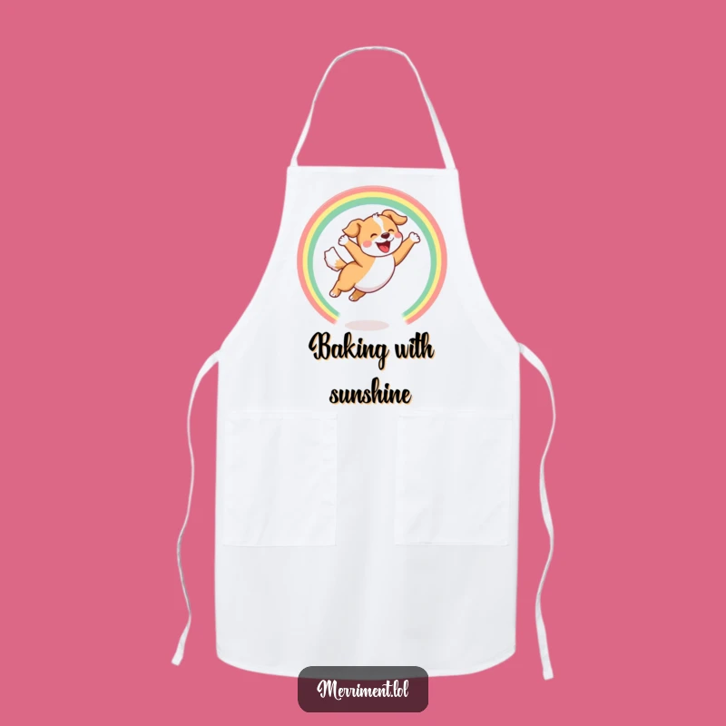 Funny Apron - Dog Rainbow Hoop - Kitchen Pet Humor Gift!