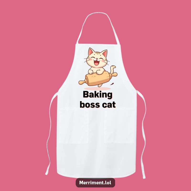 Funny Cat Rolling Pin Apron: Cook with Grins in the Kitchen, Perfect Gift!