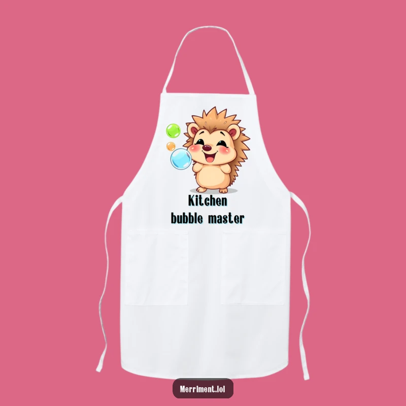Funny Hedgehog Bubble Apron: Cheerful Kitchen Wear for Happy Cooks