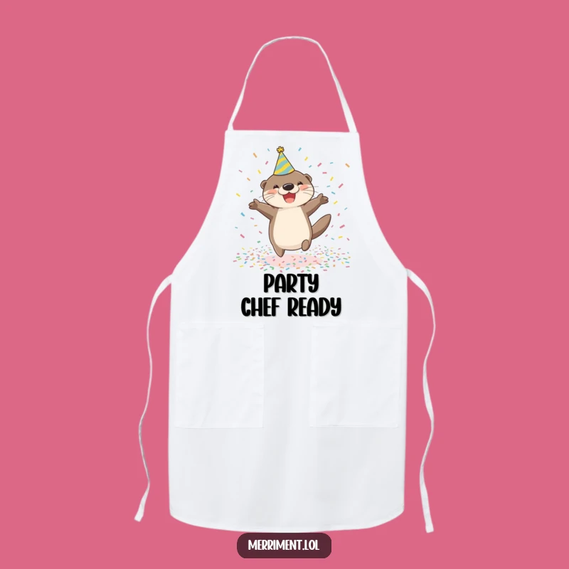Funny Otter Party Apron: Cook Up Some Festive Fun