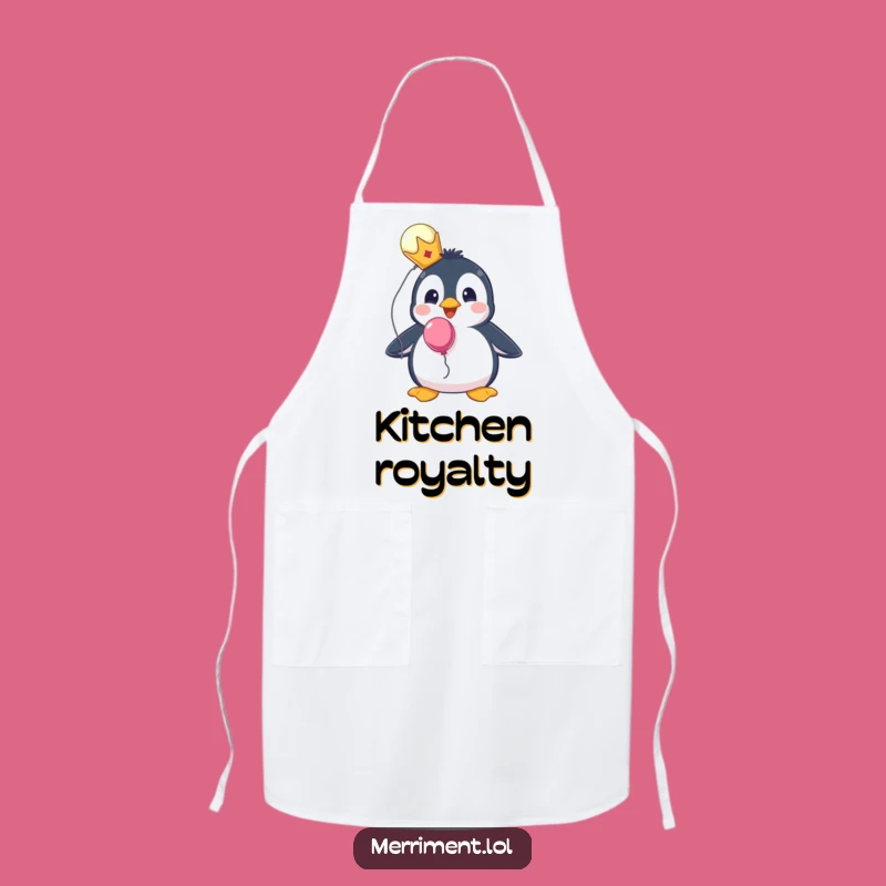 Funny Penguin King Apron - Cook with Royal Surprise!