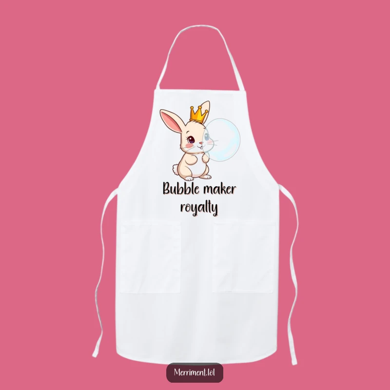 Funny Rabbit Crown Bubble Apron: Cook & Chuckle in Style!