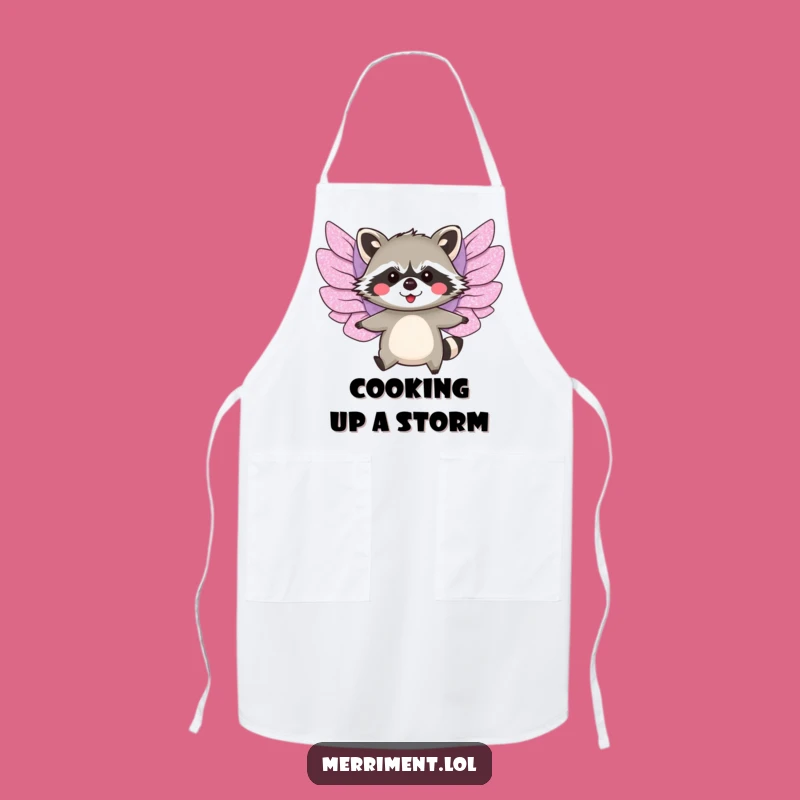Funny Raccoon Wings Apron: Cook Up Some Flying Fun