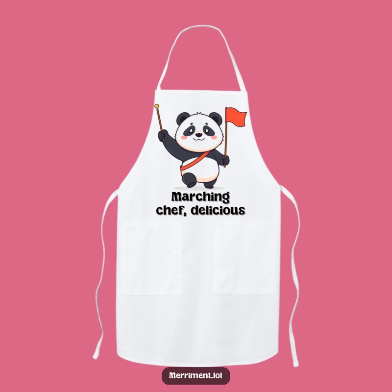 Funny Panda March Apron: Cook with confidence in this determined panda apron, a great funny gift!