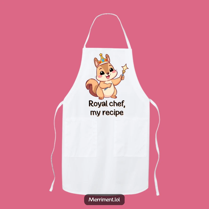 Funny King Squirrel Apron: Cook Like Royalty Funny Gift