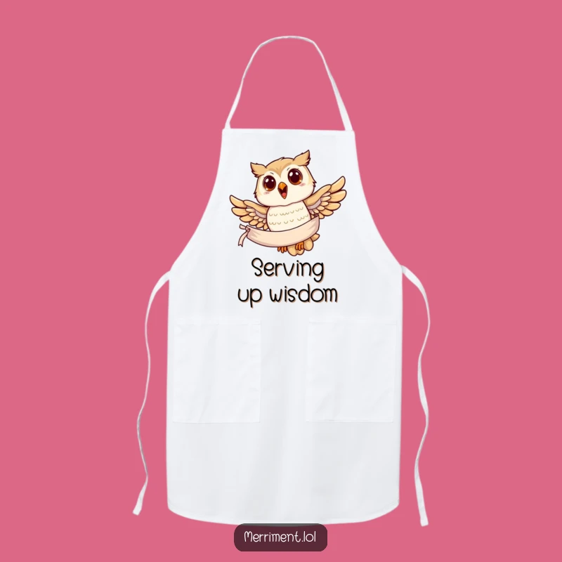 Funny Owl Banner Apron: Kitchen Wisdom, Message Maker, Ideal Funny Gift