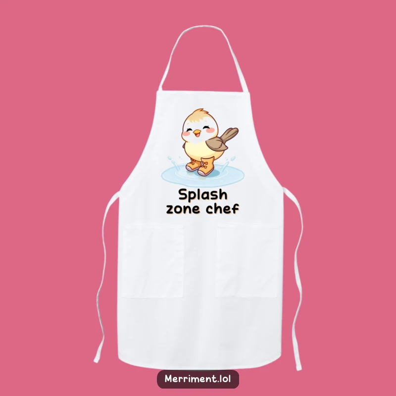 Funny Chickadee Puddle Splash Apron: Cook with Joy Using This Hilarious Kitchen Gear