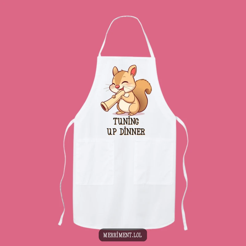 Funny Squirrel Kazoo Chef Apron: Hilarious Kitchen Music Master Wear