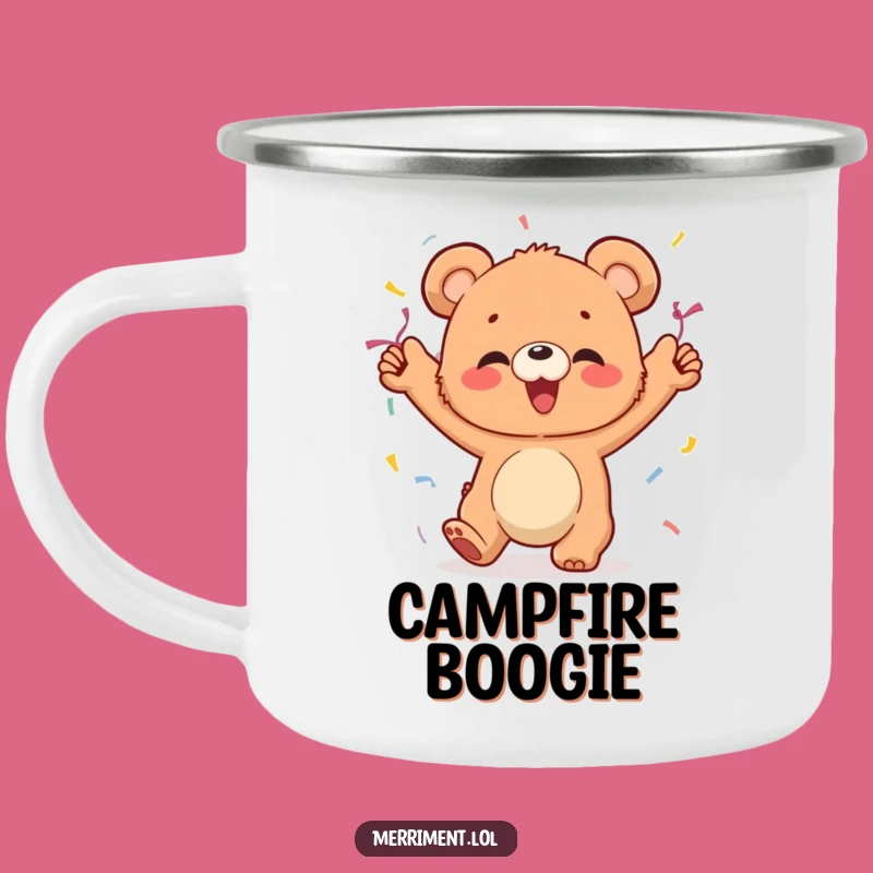 Funny Bear Cub Dancing Camping Mug: Sip Your Adventure with Festive Vibes
