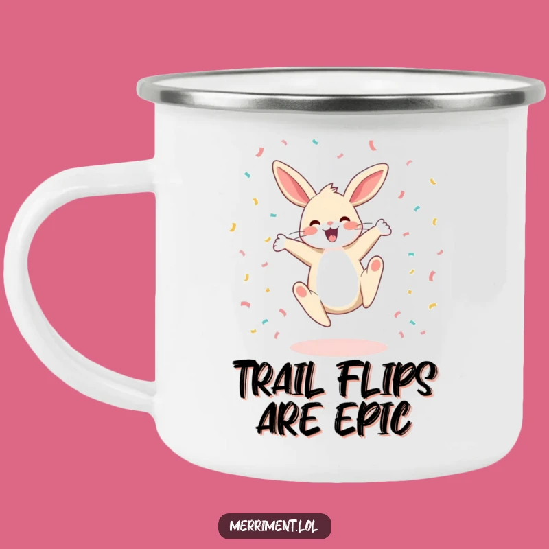Funny Bunny Cartwheel Camping Mug: Adventure with Cheer Funny Gift