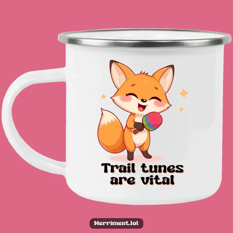 Funny Fox Dancing Camping Mug - Giggling Outdoorsy Gift for Adventures