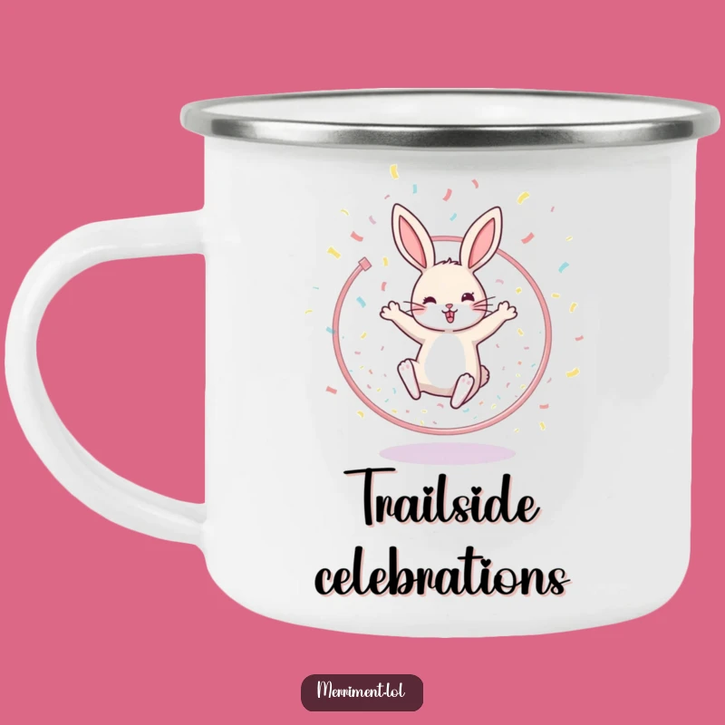 Funny Rabbit Hoop Camping Mug - Cheerful Outdoorsy Gift for Adventures