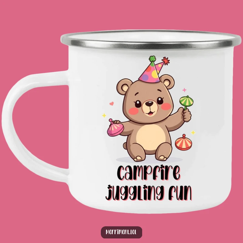 Party Ready Funny Bear Juggling Camping Mug - Hilarious Outdoor Fun