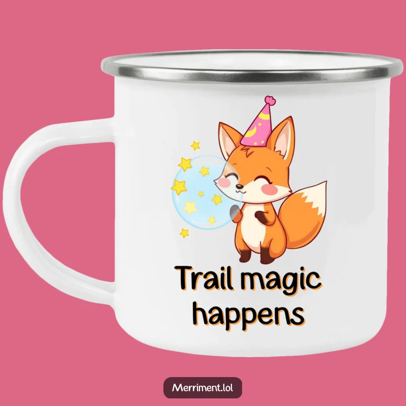 Funny Fox Party Camping Mug: Sip Your Adventure with a Star-Popping Fox