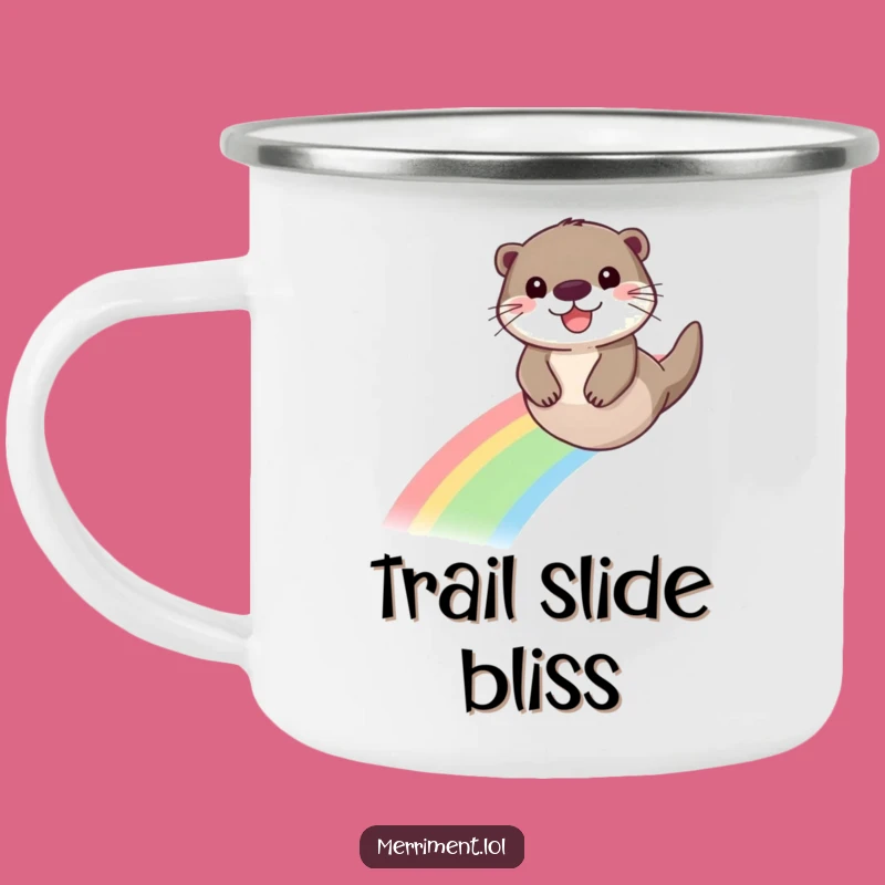 Funny Otter Rainbow Camping Mug: Sip Your Adventure with Joyful Vibes