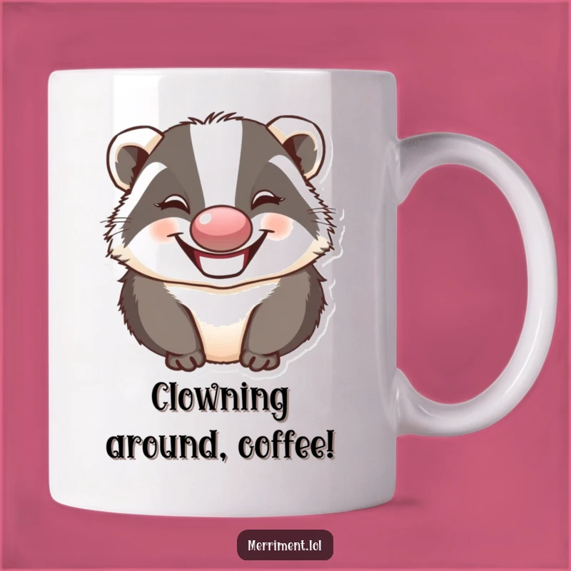 Funny Badger Clown Mug: A Hilarious Gift for Jokers and Pranksters