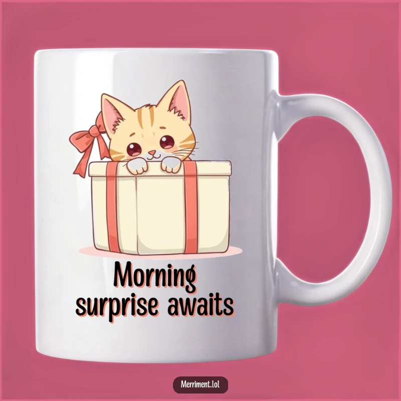 Funny Cat Gift Box Mug: A Hilarious Gift for Curious Felines and Gift Lovers!