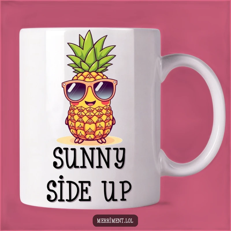 Funny Cheerful Pineapple Sunglasses Mug - Tropical Vibes & Humorous Beach Fun