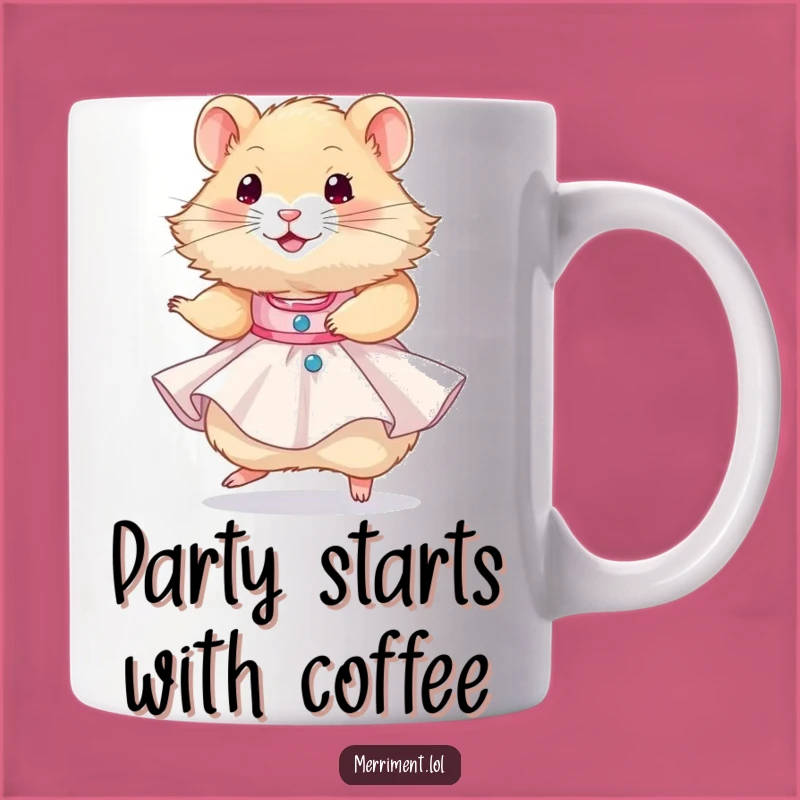 Funny Hamster Party Dress Mug: A Hilarious Gift for the Life of the Party!