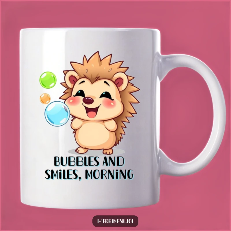 Funny Hedgehog Bubble Mug: Cheerful & Hilarious Gift for Joyful Mornings