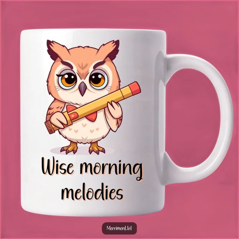Funny Owl Kazoo Mug - Determined Silly Bowtie Gift for Music Lovers