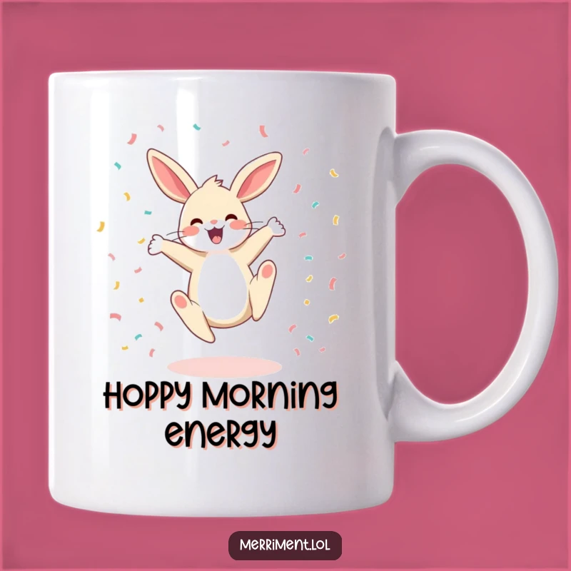 Funny Bunny Cartwheel Mug: Joyful Celebration Funny Gift