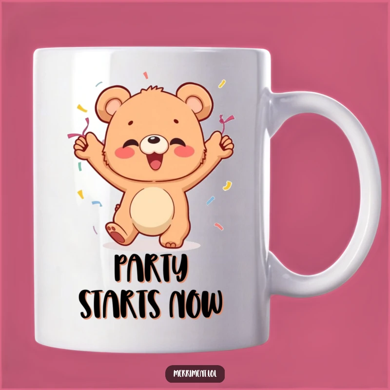 Funny Bear Cub Dancing Mug: Party Hard with a Giggle-Filled Bear Cub