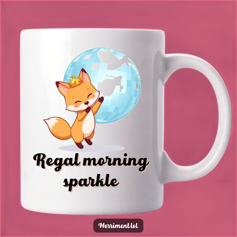 Funny Fox Disco King Mug: Party vibes for your morning brew!