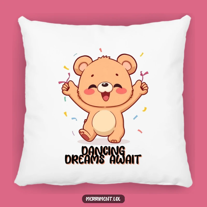 Funny Bear Cub Dancing Pillow: Cozy Up with a Hilarious Giggle Monster