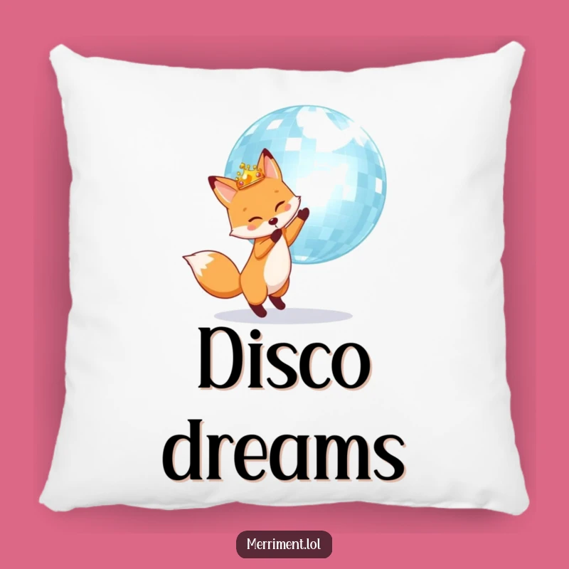 Funny Fox Disco King Pillow: Cozy comfort with a disco glow!