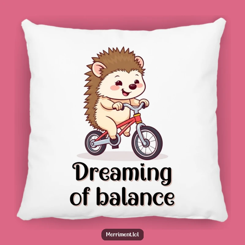 Funny Hedgehog Unicycle Pillow: Cozy Up with Hilarious Cyclist Comfort