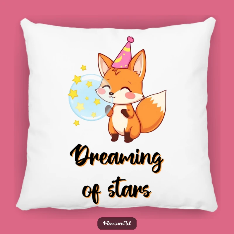 Funny Fox Party Pillow: Snuggle Up with a Hilarious Star-Popping Bubble Fox