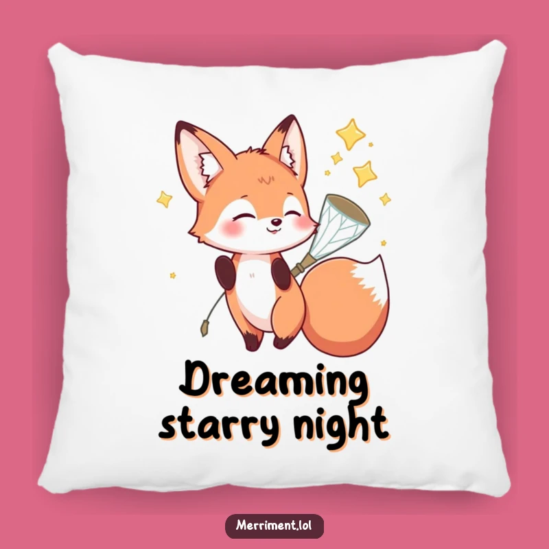 Funny Fox Pillow: Sparkly Star Comfort - Adorable Magical Gift