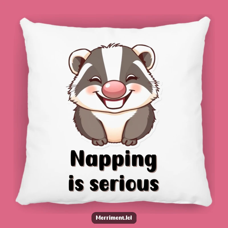 Funny Badger Clown Pillow: Cozy Up with Hilarious Prankster Comfort