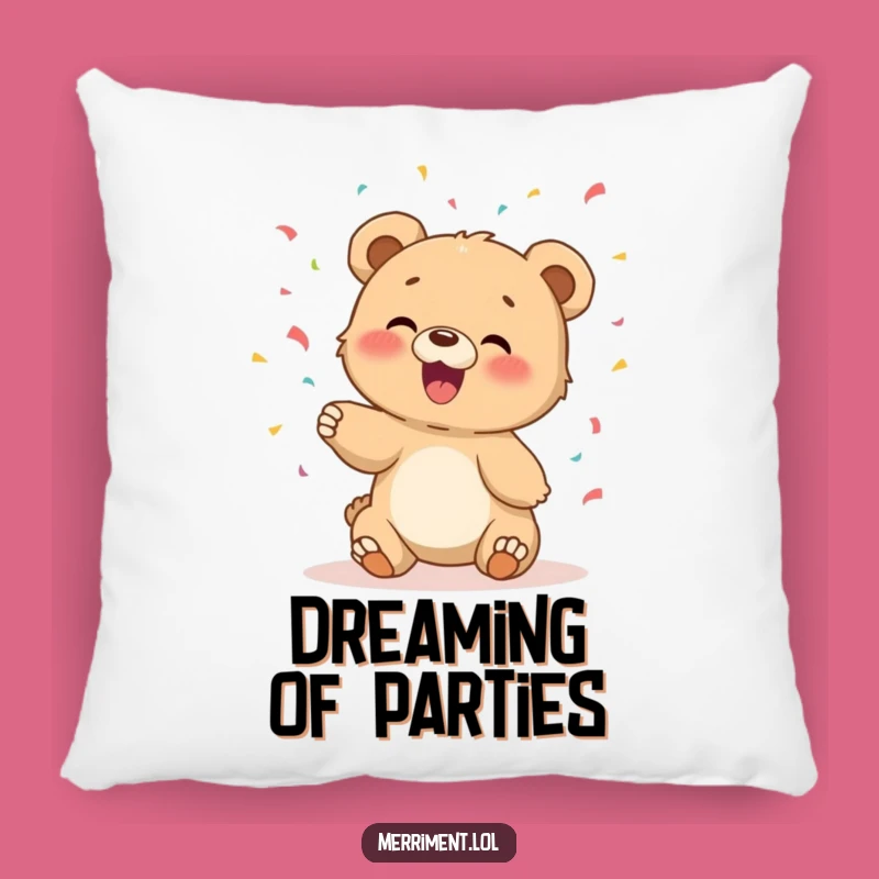 Funny Bear Cub Pillow - Snuggle Up with Giggles and Confetti!