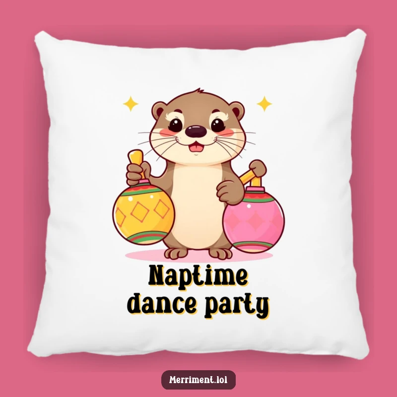 Funny Otter Rhythm Pillow: Cozy Up with Fiesta Comfort