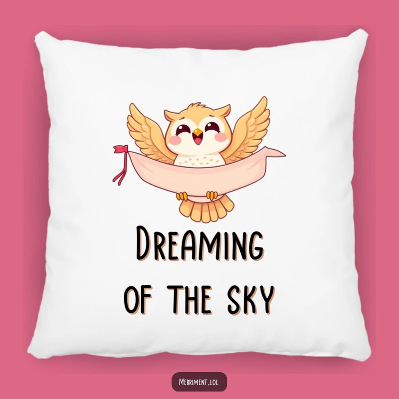 Funny Owl Pillow - Cozy Up with This Joyful Soaring Companion!