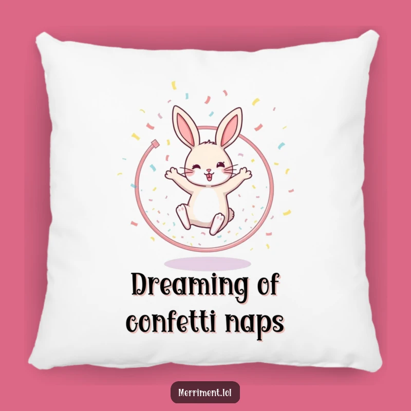 Funny Rabbit Hoop Pillow - Comfy Cheerful Cushion Gift