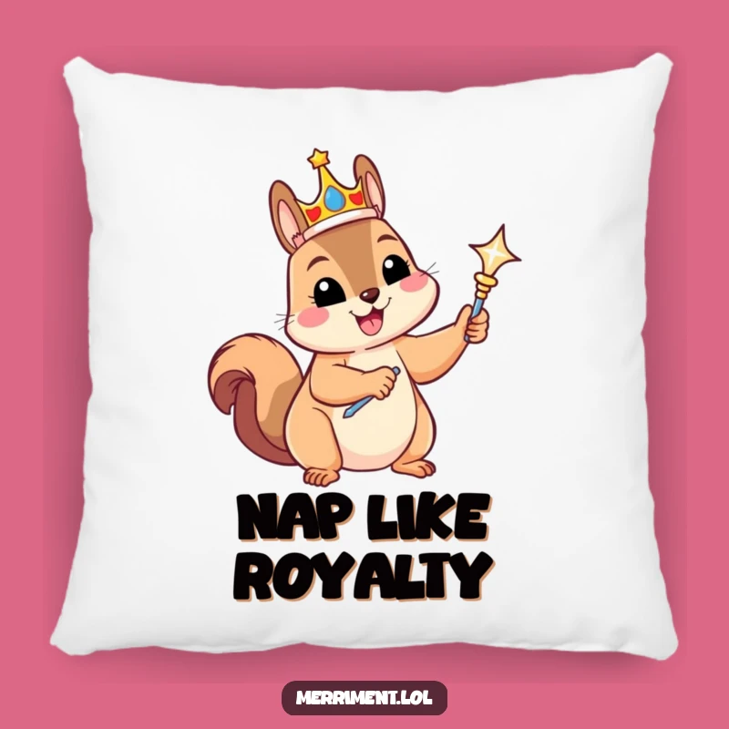 Funny Regal Squirrel Pillow: Cushion Your Throne Funny Gift