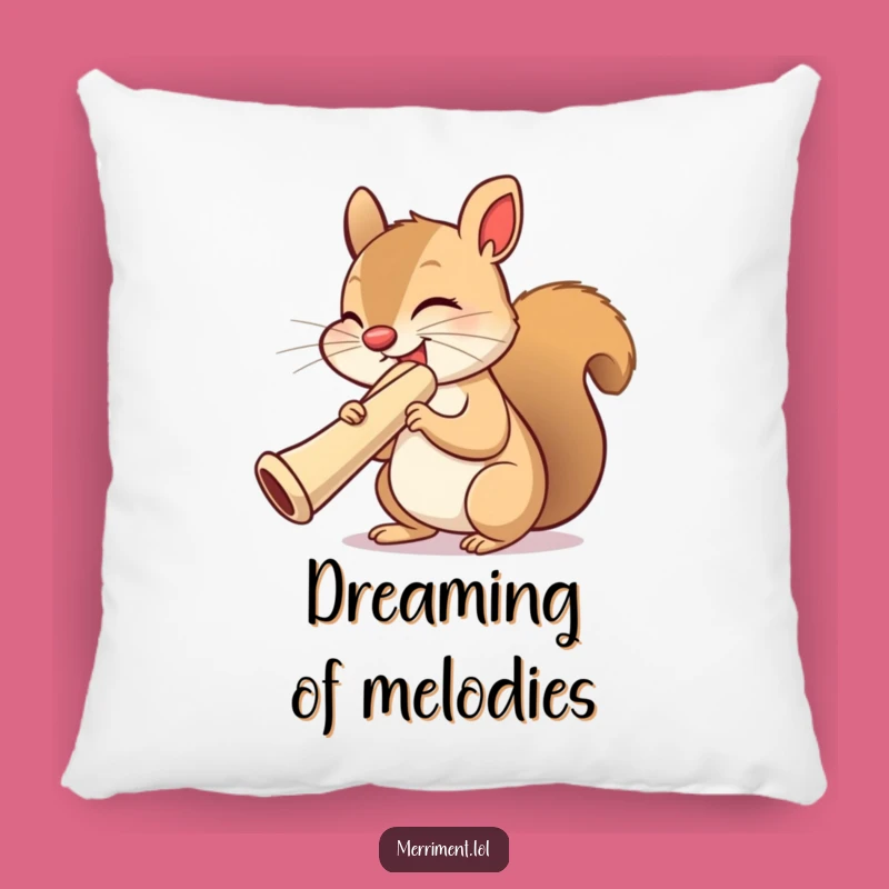 Funny Squirrel Kazoo Comfort Pillow: Hilarious Woodland Companion