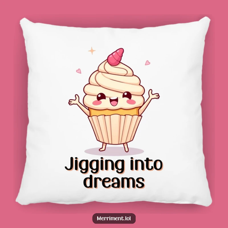 Funny Giddy Cupcake Jig Pillow: Cozy Comfort, Festive Fun