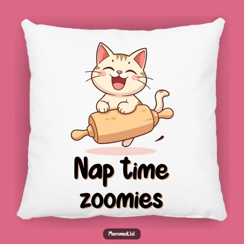 Funny Cat Rolling Pin Pillow: Cozy Comfort with a Grinning Cat, Great Gift!
