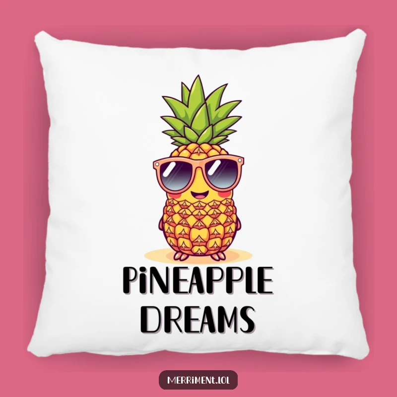 Funny Cheerful Pineapple Sunglasses Pillow - Cozy Comfort with Tropical Humor