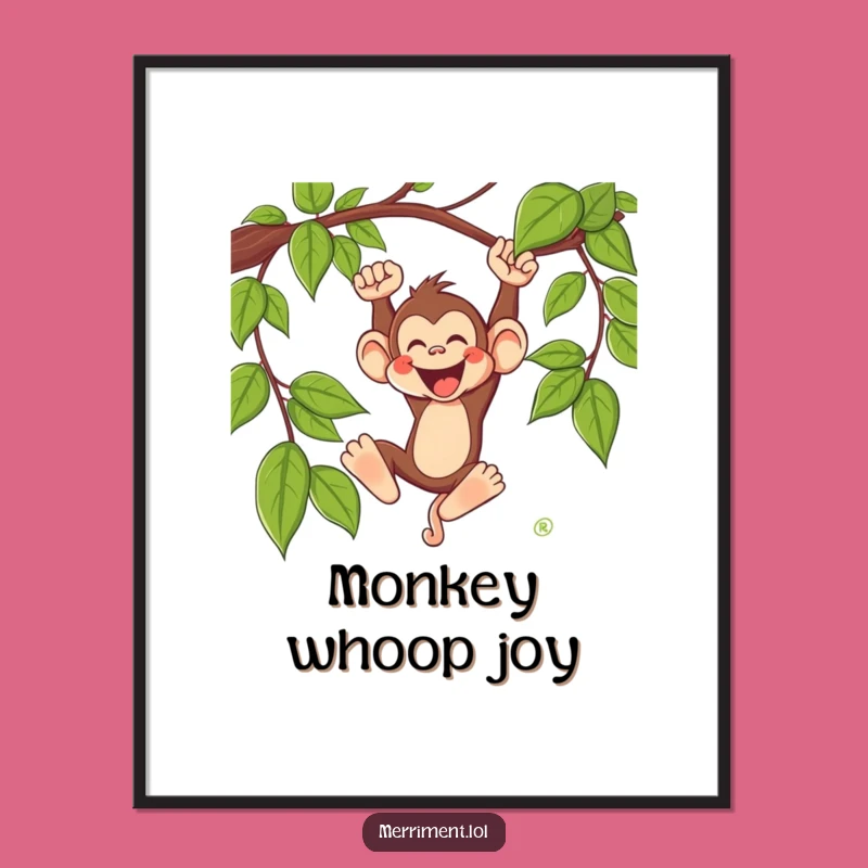 Funny Monkey Digital Art: Wild Swing Whoop - Instant Jungle Gift