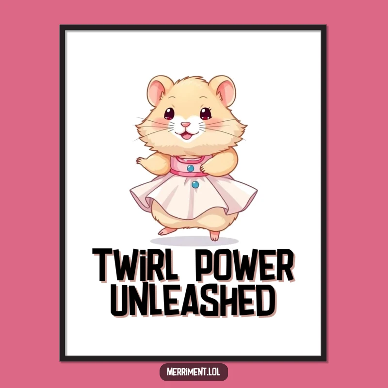 Funny Hamster Party Dress Digital Art Print: Hilarious Art for a Celebratory Space!