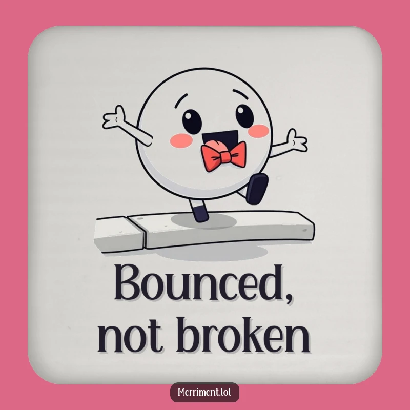 Funny Bouncing Ball Bowtie Curb Fall Coaster: Protect Surfaces with Humor