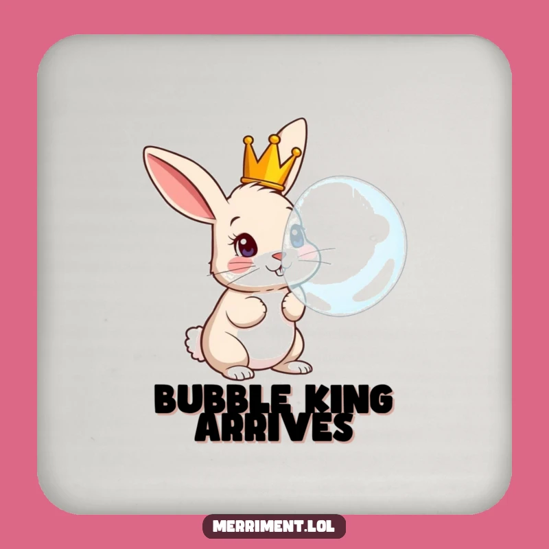 Funny Rabbit Crown Bubble Coaster: Protect Surfaces with Humor!
