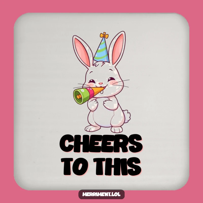 Funny Bunny Party Coaster Set - Protect Surfaces with Cheerful Noisemakers!